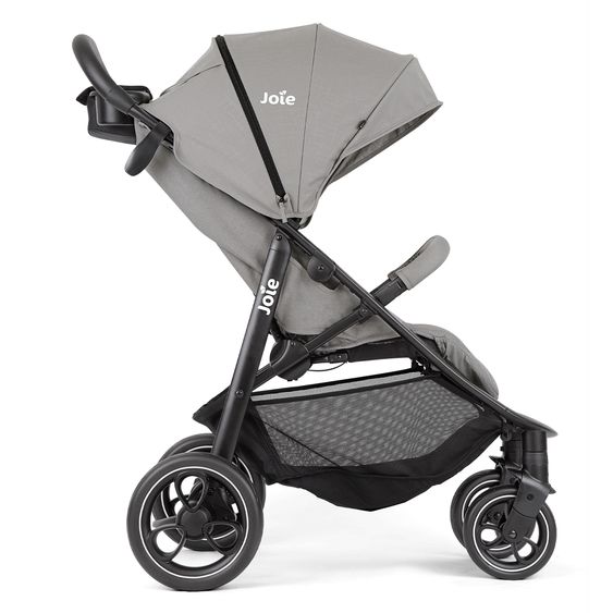 Joie Signature 2in1 Kombi-Kinderwagen-Set Litetrax bis 22 kg belastbar mit Schieber-Ablagefach, Babywanne Ramble, Adapter & Zubehör Paket - Pebble