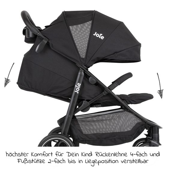 joie Set passeggino 2in1 Litetrax fino a 22 kg di portata con vano portaoggetti, navicella Ramble, adattatore e pacchetto accessori - Shale