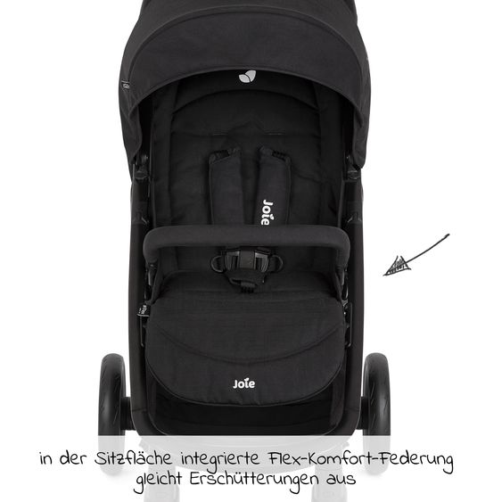 joie Set passeggino 2in1 Litetrax fino a 22 kg di portata con vano portaoggetti, navicella Ramble, adattatore e pacchetto accessori - Shale