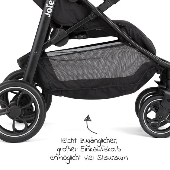 joie Set passeggino 2in1 Litetrax fino a 22 kg di portata con vano portaoggetti, navicella Ramble, adattatore e pacchetto accessori - Shale