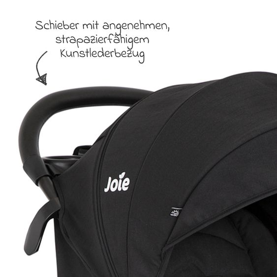 joie 2in1 Kombi-Kinderwagen-Set Litetrax bis 22 kg belastbar mit Schieber-Ablagefach, Babywanne Ramble XL, Adapter & Zubehör Paket - Shale