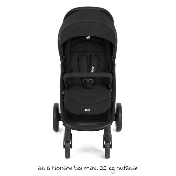 joie 2in1 Kombi-Kinderwagen-Set Litetrax bis 22 kg belastbar mit Schieber-Ablagefach, Babywanne Ramble XL, Adapter & Zubehör Paket - Shale