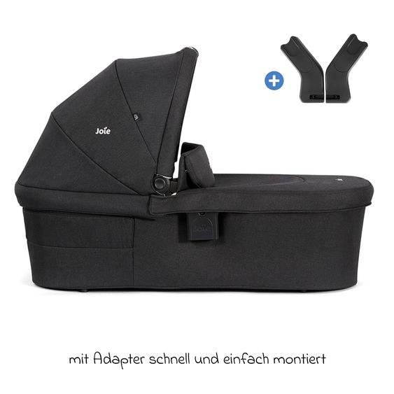 joie 2in1 Kombi-Kinderwagen-Set Litetrax bis 22 kg belastbar mit Schieber-Ablagefach, Babywanne Ramble XL, Adapter & Zubehör Paket - Shale