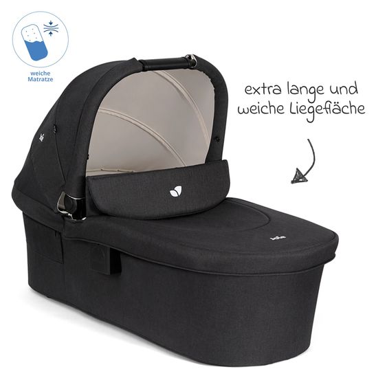 joie 2in1 Kombi-Kinderwagen-Set Litetrax bis 22 kg belastbar mit Schieber-Ablagefach, Babywanne Ramble XL, Adapter & Zubehör Paket - Shale