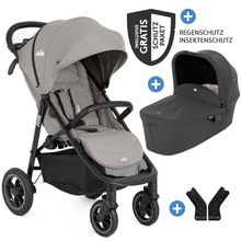 2in1 Kombi-Kinderwagen-Set Litetrax Pro Air bis 22 kg belastbar mit Luftreifen, Schieber-Ablagefach, Babywanne Ramble, Adapter & Zubehör Paket - Pebble