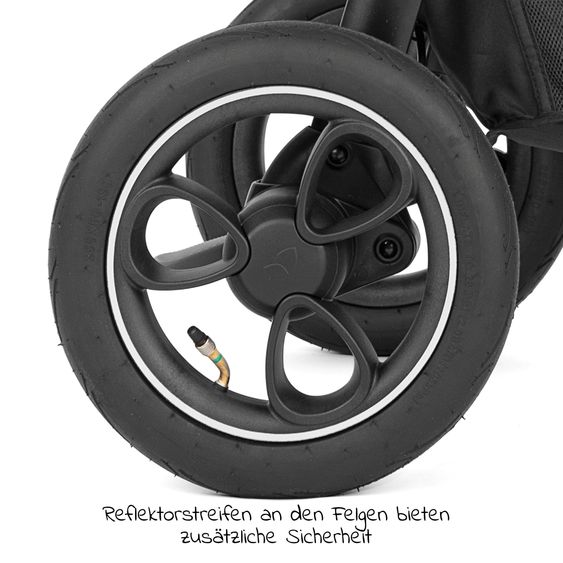 joie 2in1 Kombi-Kinderwagen-Set Litetrax Pro Air bis 22 kg belastbar mit Luftreifen, Schieber-Ablagefach, Babywanne Ramble, Adapter & Zubehör Paket - Pebble