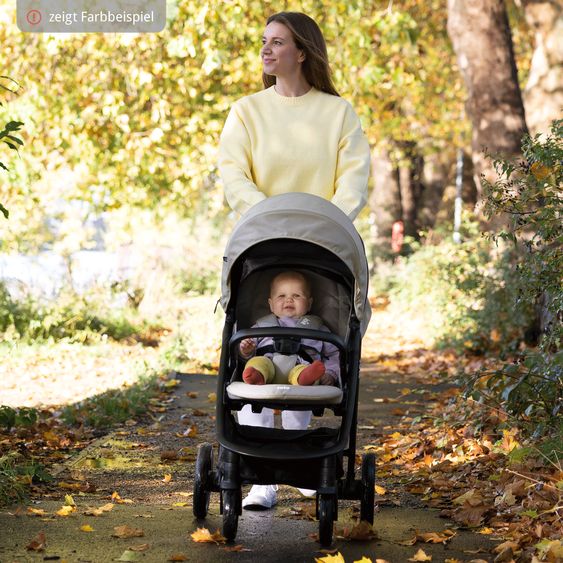 joie 2in1 baby carriage set Litetrax Pro Air up to 22 kg load capacity with pneumatic tires, pusher storage compartment, carrycot Ramble, adapter & accessories package - Shale