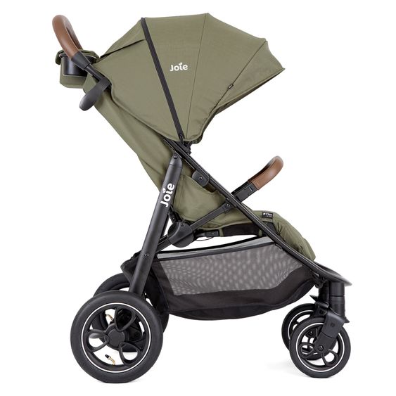 joie 2in1 Kombi-Kinderwagen-Set Litetrax Pro Air bis 22 kg belastbar mit Luftreifen und Kinderwagenkette & Ring-Greifling - Schieber-Ablagefach, Babywanne Ramble, Adapter & Zubehörpaket - Rosemary