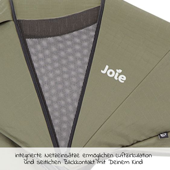 joie 2in1 Kombi-Kinderwagen-Set Litetrax Pro Air bis 22 kg belastbar mit Luftreifen und Kinderwagenkette & Ring-Greifling - Schieber-Ablagefach, Babywanne Ramble, Adapter & Zubehörpaket - Rosemary