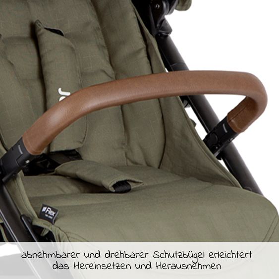 joie 2in1 Kombi-Kinderwagen-Set Litetrax Pro Air bis 22 kg belastbar mit Luftreifen und Kinderwagenkette & Ring-Greifling - Schieber-Ablagefach, Babywanne Ramble, Adapter & Zubehörpaket - Rosemary