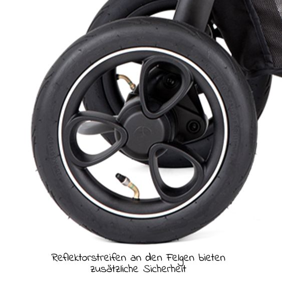 joie 2in1 Kombi-Kinderwagen-Set Litetrax Pro Air bis 22 kg belastbar mit Luftreifen und Kinderwagenkette & Ring-Greifling - Schieber-Ablagefach, Babywanne Ramble, Adapter & Zubehörpaket - Rosemary