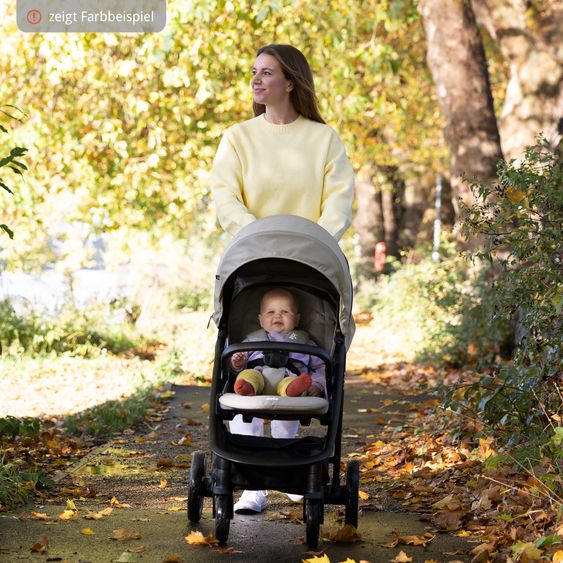 joie 2in1 Kombi-Kinderwagen-Set Litetrax Pro Air bis 22 kg belastbar mit Luftreifen und Kinderwagenkette & Ring-Greifling - Schieber-Ablagefach, Babywanne Ramble, Adapter & Zubehörpaket - Rosemary