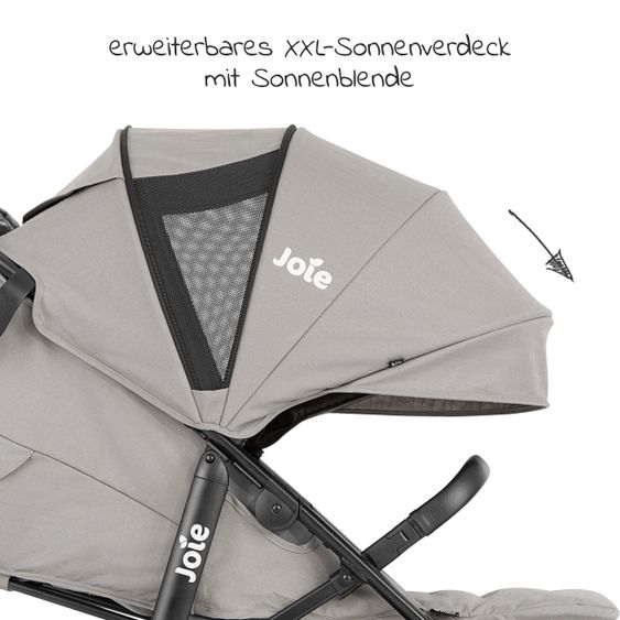 joie Set passeggino 2in1 Litetrax Pro fino a 22 kg di portata con vano portaoggetti, navicella Ramble, adattatore e pacchetto accessori - Pebble