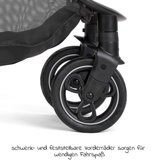 joie 2in1 Kombi-Kinderwagen-Set Litetrax Pro bis 22 kg belastbar mit Schieber-Ablagefach, Babywanne Ramble, Adapter & Zubehör Paket - Pebble