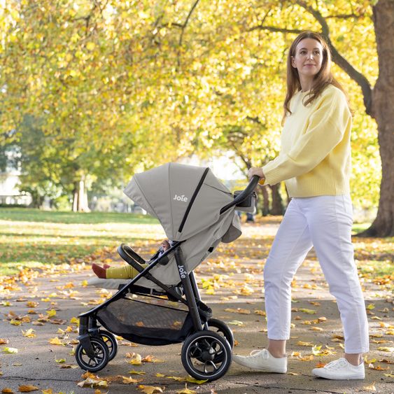 joie Set passeggino 2in1 Litetrax Pro fino a 22 kg di portata con vano portaoggetti, navicella Ramble, adattatore e pacchetto accessori - Pebble