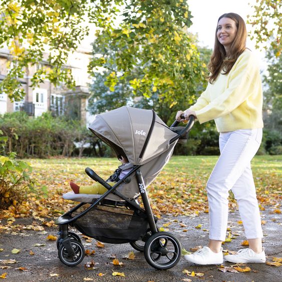 joie Set passeggino 2in1 Litetrax Pro fino a 22 kg di portata con vano portaoggetti, navicella Ramble, adattatore e pacchetto accessori - Pebble