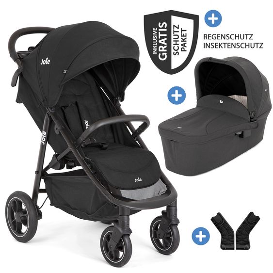 joie Set passeggino 2in1 Litetrax Pro fino a 22 kg di portata con vano portaoggetti, navicella Ramble, adattatore e pacchetto accessori - Shale