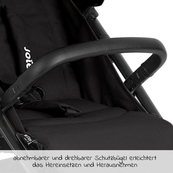 joie 2in1 Kombi-Kinderwagen-Set Litetrax Pro bis 22 kg belastbar mit Schieber-Ablagefach, Babywanne Ramble, Adapter & Zubehör Paket - Shale