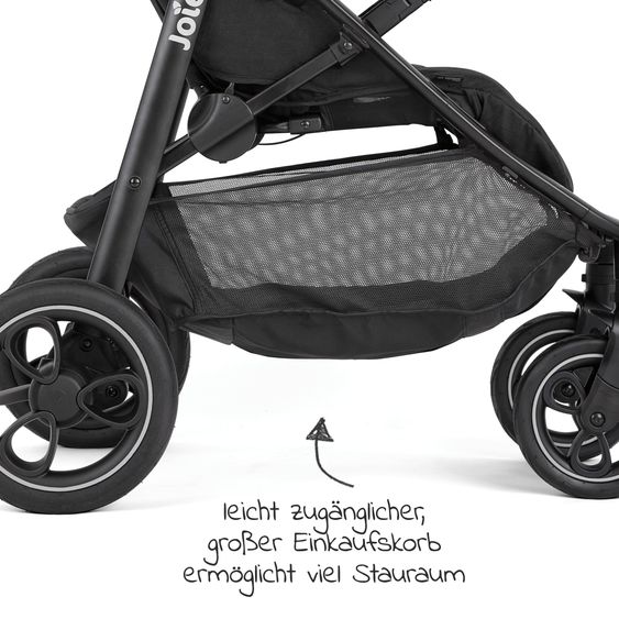 joie Set passeggino 2in1 Litetrax Pro fino a 22 kg di portata con vano portaoggetti, navicella Ramble, adattatore e pacchetto accessori - Shale