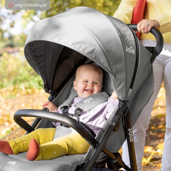 joie Set passeggino 2in1 Litetrax Pro fino a 22 kg di portata con vano portaoggetti, navicella Ramble, adattatore e pacchetto accessori - Shale