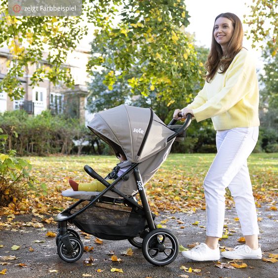 joie Set passeggino 2in1 Litetrax Pro fino a 22 kg di portata con vano portaoggetti, navicella Ramble, adattatore e pacchetto accessori - Shale