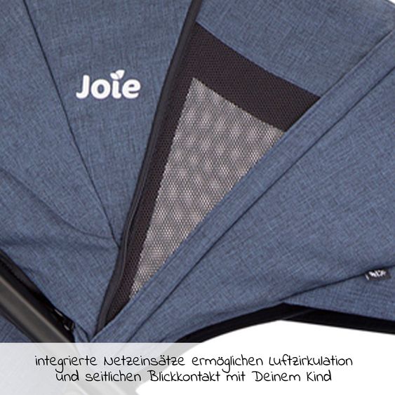 joie 2in1 Kombi-Kinderwagen-Set Mytrax Pro bis 22 kg belastbar mit Kinderwagenkette & Ring-Greifling - Teleskopschieber, Getränkehalter, Babywanne Ramble, Adapter & Zubehörpaket - Blueberry