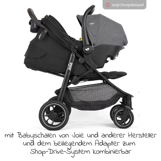 joie 2in1 Kombi-Kinderwagen-Set Mytrax Pro bis 22 kg belastbar mit Kinderwagenkette & Ring-Greifling - Teleskopschieber, Getränkehalter, Babywanne Ramble, Adapter & Zubehörpaket - Blueberry