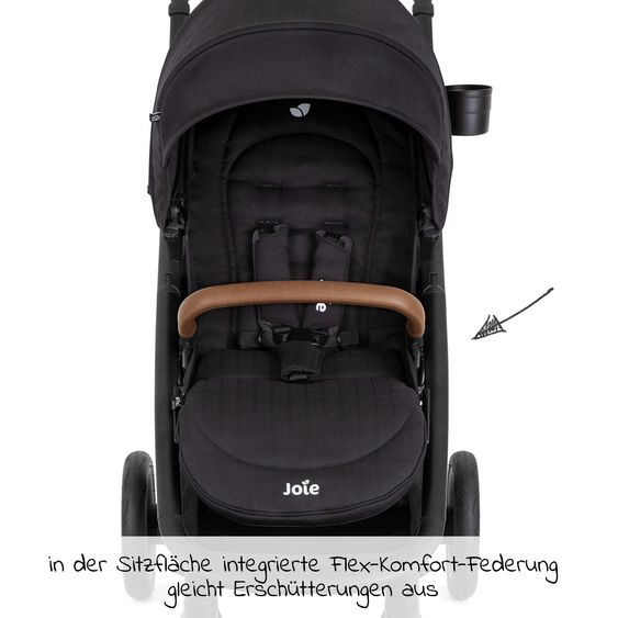 joie 2in1 Kombi-Kinderwagen-Set Mytrax Pro bis 22 kg belastbar mit Teleskopschieber, Getränkehalter, Babywanne Ramble, Adapter & Zubehör Paket - Shale