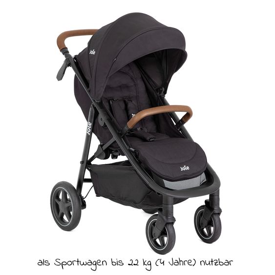 joie 2in1 Kombi-Kinderwagen-Set Mytrax Pro bis 22 kg belastbar mit Teleskopschieber, Getränkehalter, Babywanne Ramble, Adapter & Zubehör Paket - Shale