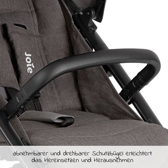 joie 2in1 Kombi-Kinderwagen-Set Mytrax Pro bis 22 kg belastbar mit Teleskopschieber, Getränkehalter, Babywanne Ramble, Adapter & Zubehör Paket - Thunder