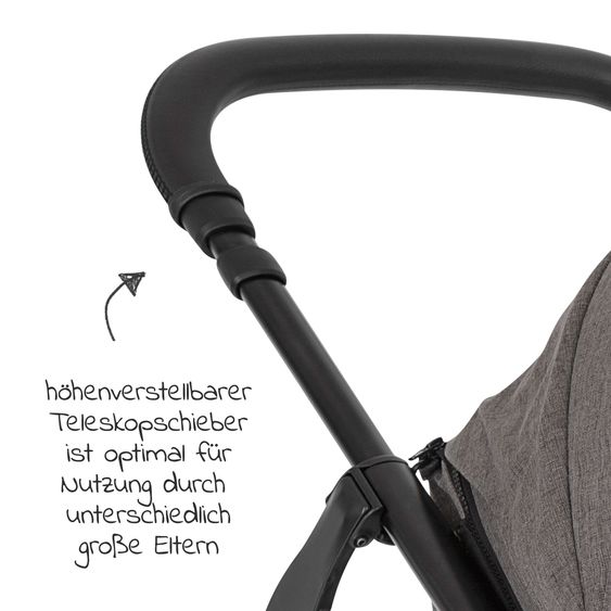 joie 2in1 Kombi-Kinderwagen-Set Mytrax Pro bis 22 kg belastbar mit Teleskopschieber, Getränkehalter, Babywanne Ramble, Adapter & Zubehör Paket - Thunder