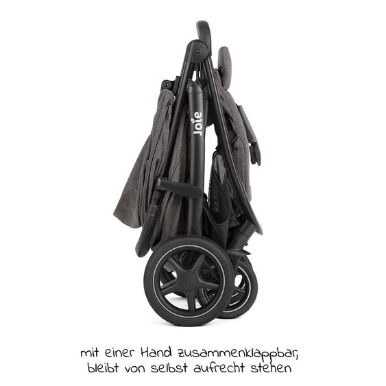 joie 2in1 Kombi-Kinderwagen-Set Mytrax Pro bis 22 kg belastbar mit Teleskopschieber, Getränkehalter, Babywanne Ramble, Adapter & Zubehör Paket - Thunder