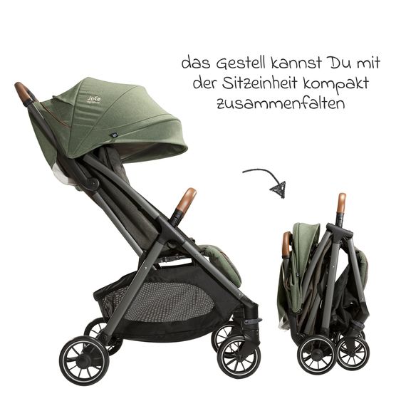 Joie Signature 2in1 Kombi-Kinderwagen-Set Parcel bis 22 kg belastbar mit Liegefunktion, Babywanne Ramble XL, Adapter, Regenschutz, Insektenschutz & Transporttasche - Signature - Pine