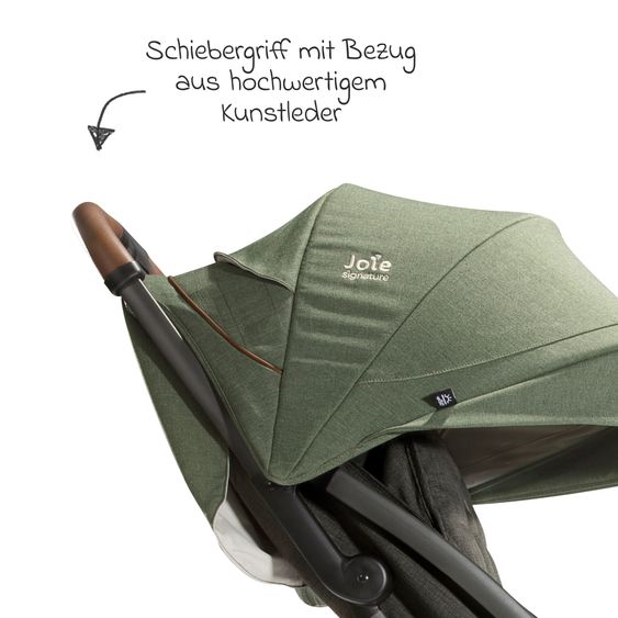 Joie Signature 2in1 Kombi-Kinderwagen-Set Parcel bis 22 kg belastbar mit Liegefunktion, Babywanne Ramble XL, Adapter, Regenschutz, Insektenschutz & Transporttasche - Signature - Pine