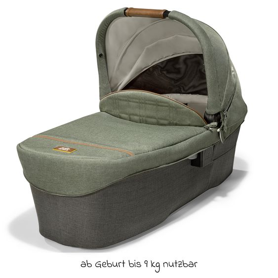 Joie Signature 2in1 Kombi-Kinderwagen-Set Parcel bis 22 kg belastbar mit Liegefunktion, Babywanne Ramble XL, Adapter, Regenschutz, Insektenschutz & Transporttasche - Signature - Pine