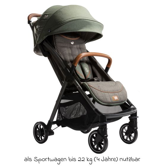 Joie Signature 2in1 Kombi-Kinderwagen-Set Parcel bis 22 kg belastbar mit Liegefunktion, Babywanne Ramble XL, Adapter, Regenschutz, Insektenschutz & Transporttasche - Signature - Pine