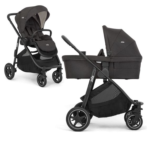 joie 2in1 Kombi-Kinderwagen-Set Versatrax bis 22 kg belastbar mit Babywanne Ramble XL, Adapter & Zubehörpaket - Shale