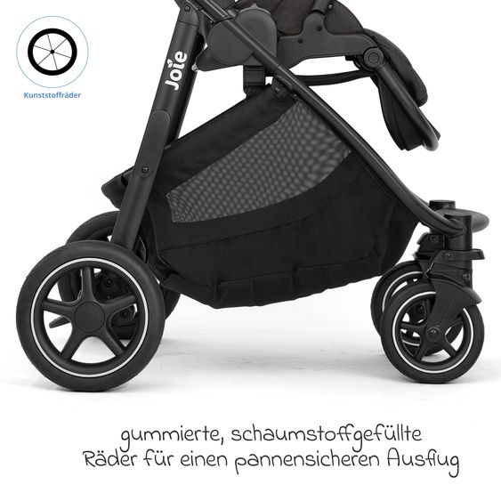 joie 2in1 Kombi-Kinderwagen-Set Versatrax bis 22 kg belastbar mit Babywanne Ramble XL, Adapter & Zubehörpaket - Shale