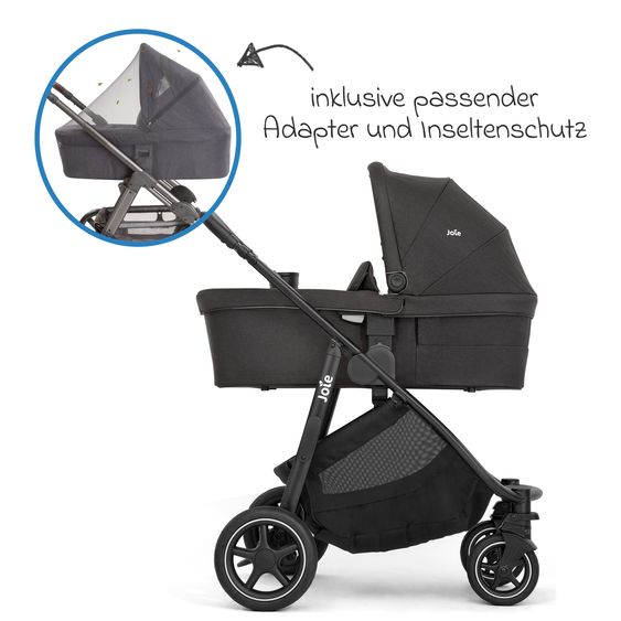 joie 2in1 Kombi-Kinderwagen-Set Versatrax bis 22 kg belastbar mit Babywanne Ramble XL, Adapter & Zubehörpaket - Shale
