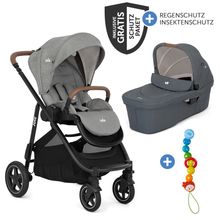 Set Passeggino Kombi 2in1 Versatrax fino a 22 kg con Navicella Ramble XL, Portaciuccio, Adattatore e Pacchetto Accessori - Pebble / Moonlight