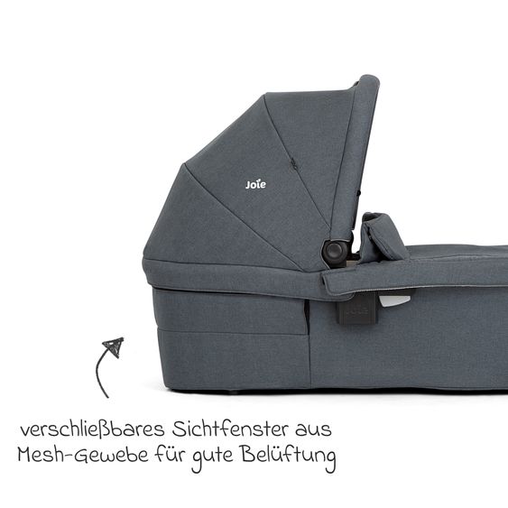 joie Set Passeggino Kombi 2in1 Versatrax fino a 22 kg con Navicella Ramble XL, Portaciuccio, Adattatore e Pacchetto Accessori - Pebble / Moonlight
