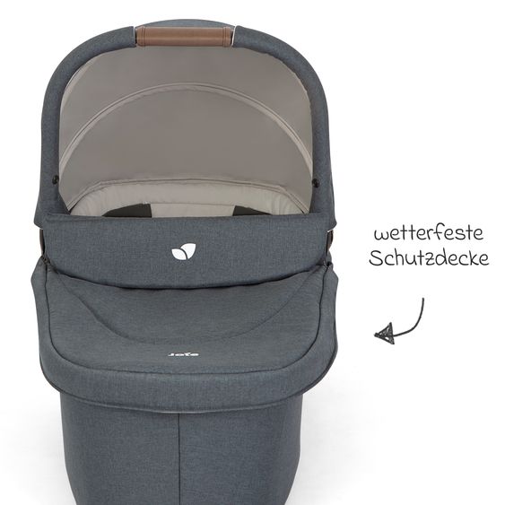 joie Set Passeggino Kombi 2in1 Versatrax fino a 22 kg con Navicella Ramble XL, Portaciuccio, Adattatore e Pacchetto Accessori - Pebble / Moonlight
