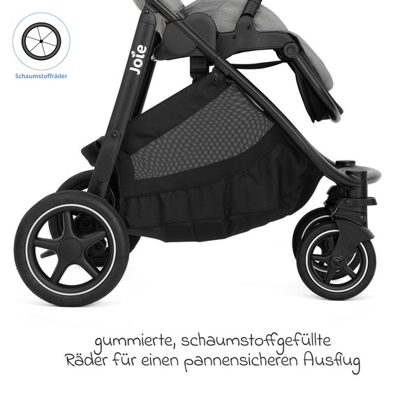 joie Set passeggino combinato 2in1 Versatrax fino a 22 kg con Navicella Ramble XL, Catenella per ciuccio, Adattatore e Pacchetto accessori - Pebble / Shale