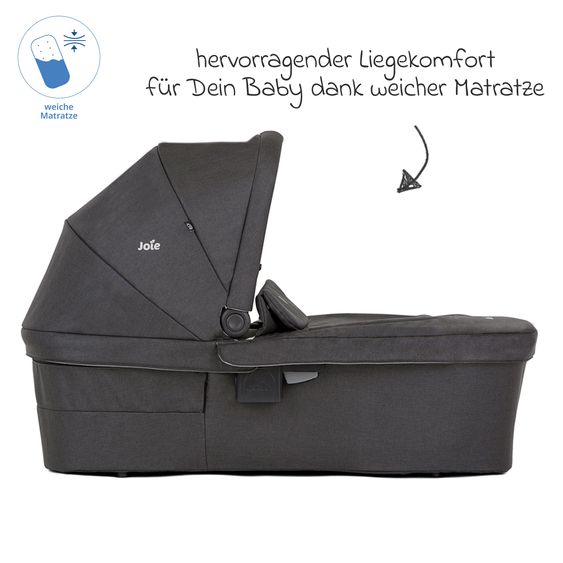 joie Set passeggino combinato 2in1 Versatrax fino a 22 kg con Navicella Ramble XL, Catenella per ciuccio, Adattatore e Pacchetto accessori - Pebble / Shale
