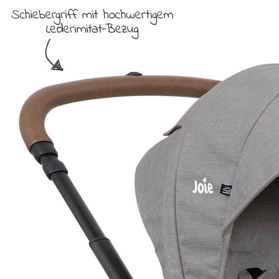 joie 2in1 combination stroller set Versatrax up to 22 kg loadable with sport seat, carrycot, adapter & raincover - Gray Flannel