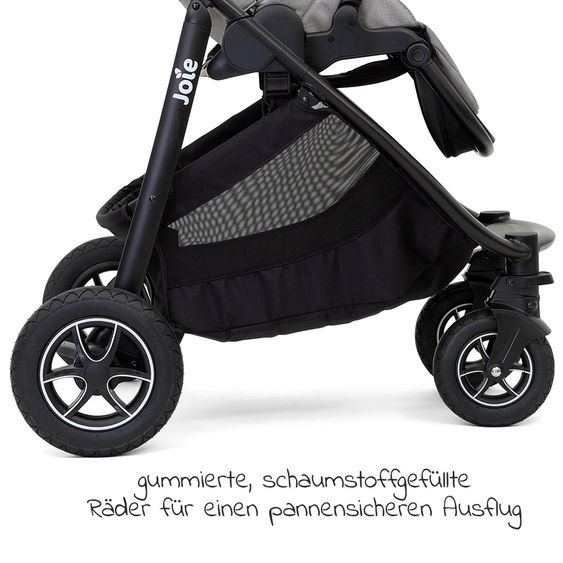 joie 2in1 combination stroller set Versatrax up to 22 kg loadable with sport seat, carrycot, adapter & raincover - Gray Flannel