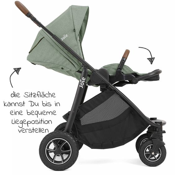 joie 2in1 Kombi-Kinderwagen-Set Versatrax bis 22 kg belastbar mit Sportsitz, Babywanne, Adapter & XXL-Zubehörpaket - Laurel