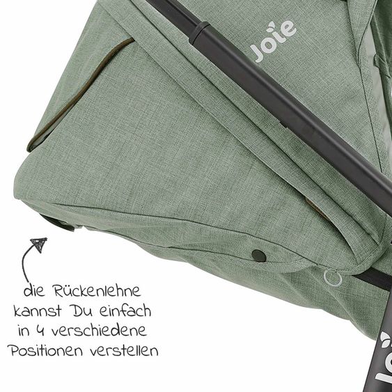 joie 2in1 Kombi-Kinderwagen-Set Versatrax bis 22 kg belastbar mit Sportsitz, Babywanne, Adapter & XXL-Zubehörpaket - Laurel