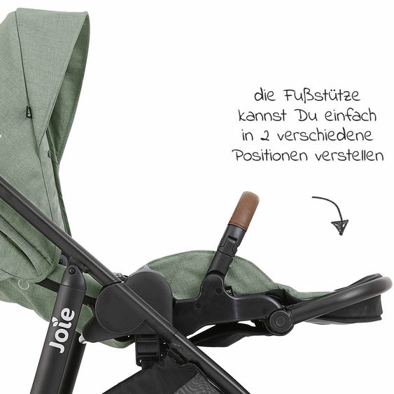 joie 2in1 Kombi-Kinderwagen-Set Versatrax bis 22 kg belastbar mit Sportsitz, Babywanne, Adapter & XXL-Zubehörpaket - Laurel