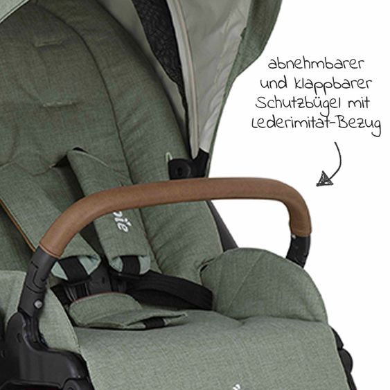 joie 2in1 Kombi-Kinderwagen-Set Versatrax bis 22 kg belastbar mit Sportsitz, Babywanne, Adapter & XXL-Zubehörpaket - Laurel